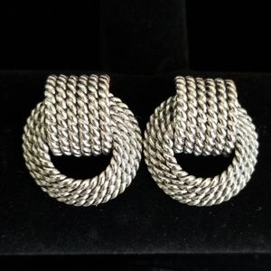 Silver Knot Pierced Earrings